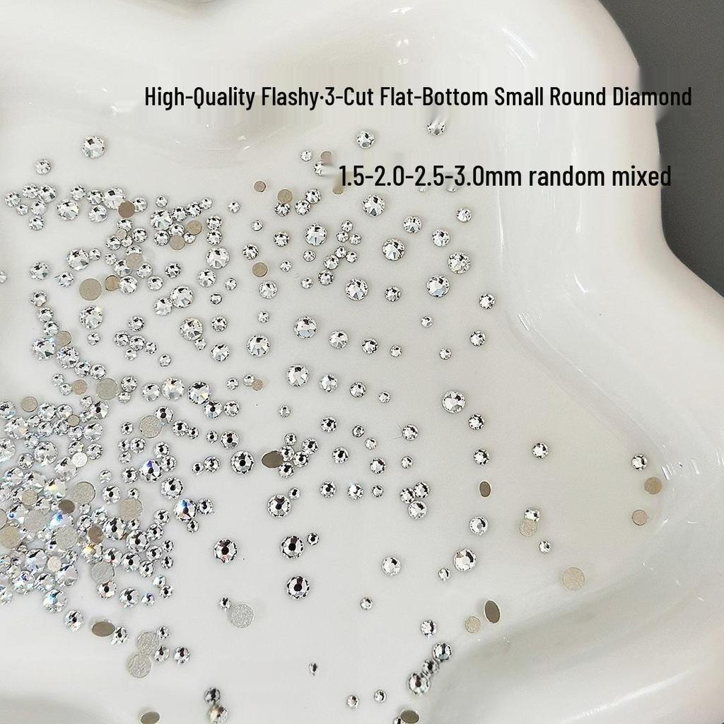 High-Quality Mini Flat-Bottom Rhinestones: Super Flash 33-Cut K9 Nail Art Decorations