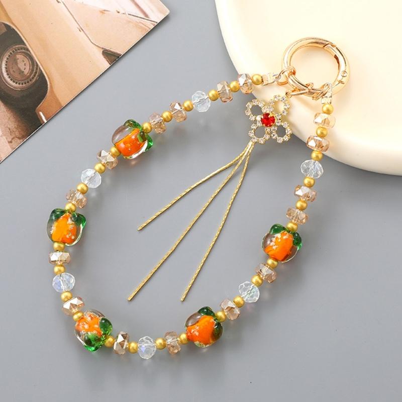 Elegant Handmade Beaded Keychain Pendant Mobile Phone Chain Strap Fashion Cellphone Rope Women Telephone Lanyard Jewelry