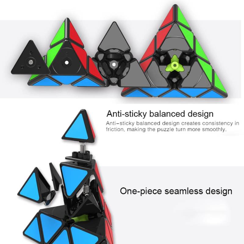3X3X3 Smooth Triangle Cube Pyraminx Speed Cube Stickerless Brain Teasers Magic Cube 3D Cube Puzzle Educational Toy For Adult Kid