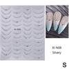 French Tips Nail Sticker 5D Embossed  French Nail Decals Gold Silver Black Line Design Adhesive Slider Nails Art