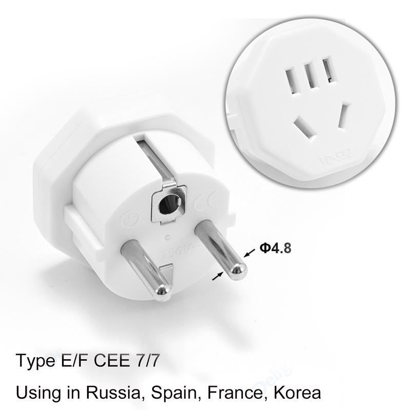 Adaptateur de prise UE CN AU US vers UE KR Adaptateur de voyage Chine Australien Américain vers Européen Euro Adaptateur d'alimentation Convertisseur AC Prise