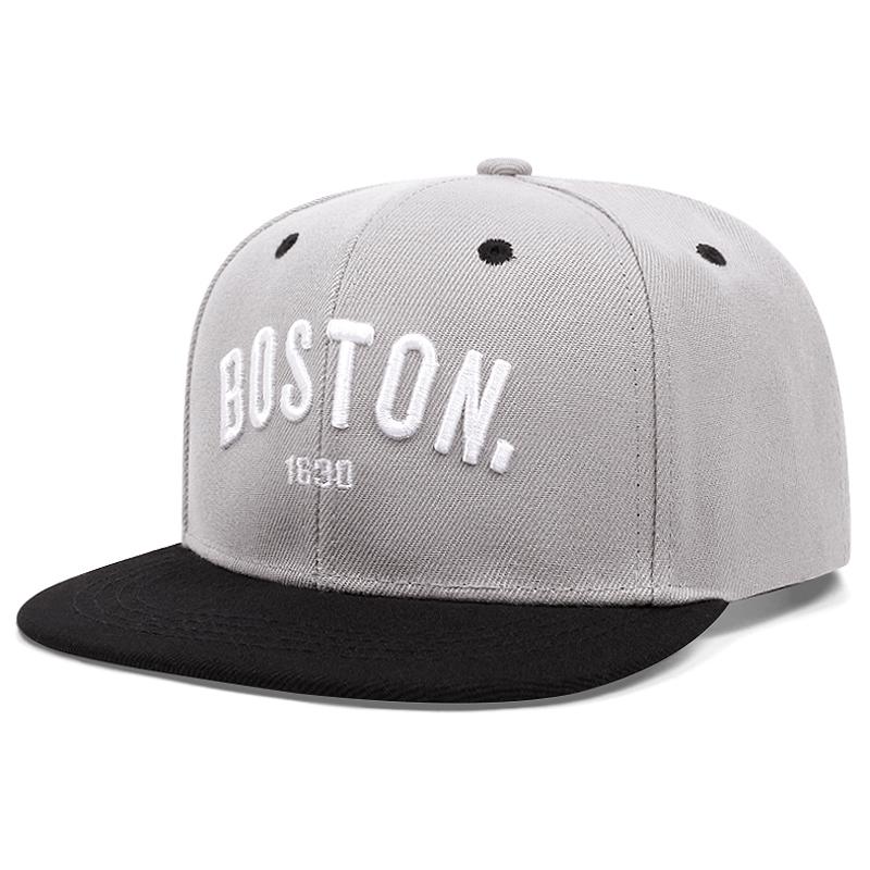 2025 Creative New Flat Edge Hat BOSTON 1630 Street Hip Hop Hat Outdoor Cycling Skateboard Hat Daily Leisure Baseball Hat Unisex