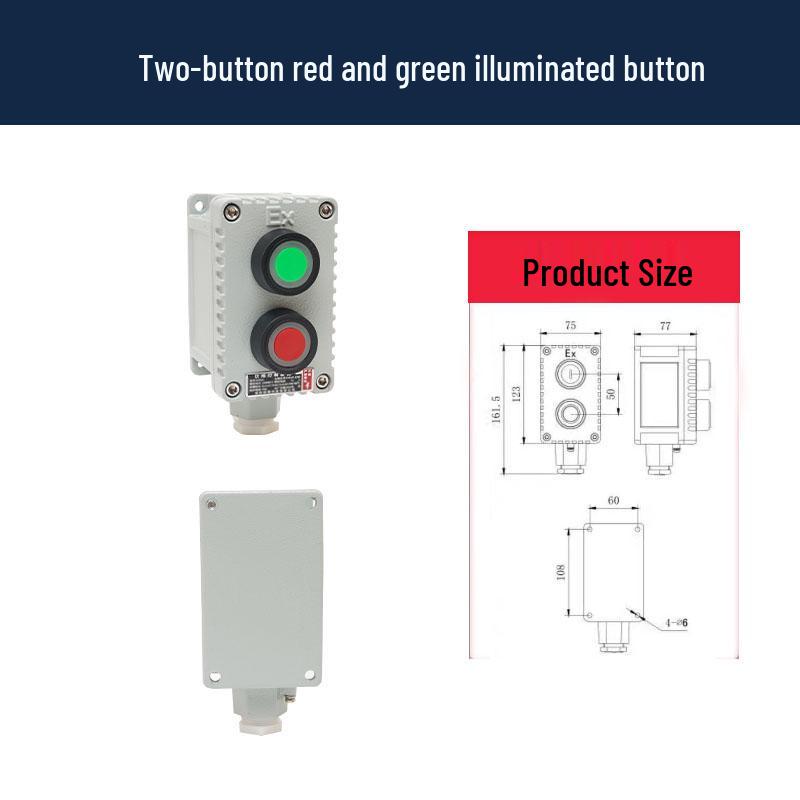 LA53 Explosion-Proof Emergency Stop & Self-Locking Control Switch Box (1H/2H/3H)