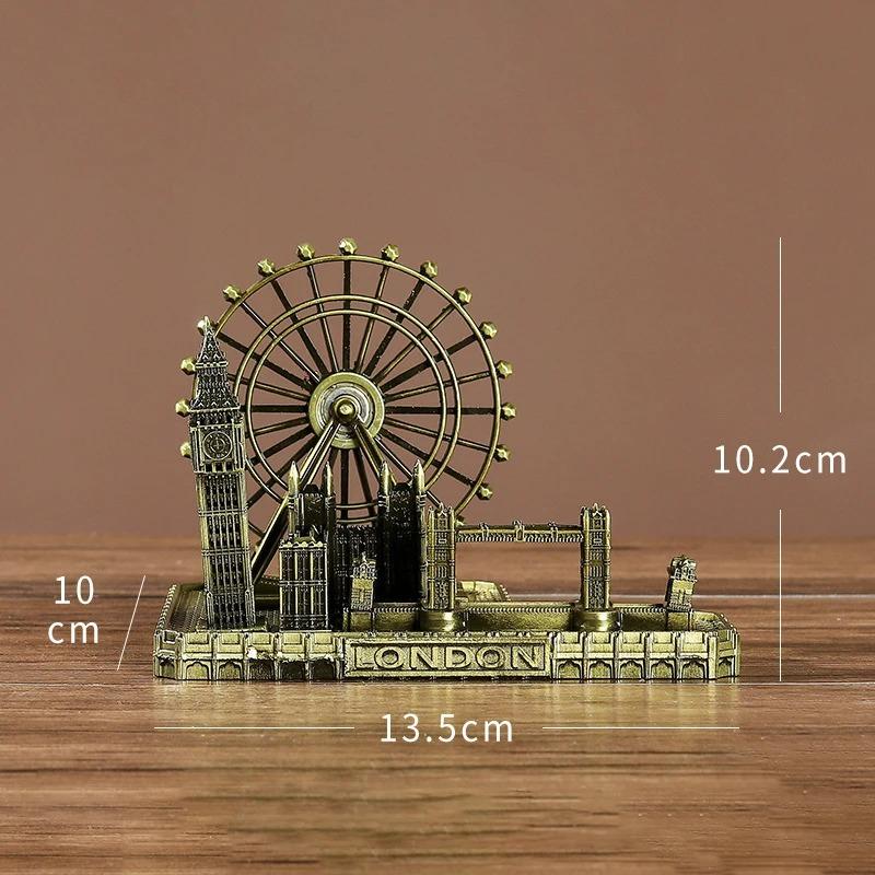 

Лондонский глаз Тауэрский мост Биг Бен Модель здания Металлическая фигурка под старинную бронзу Всемирно известная достопримечательность Архитектурное украшение