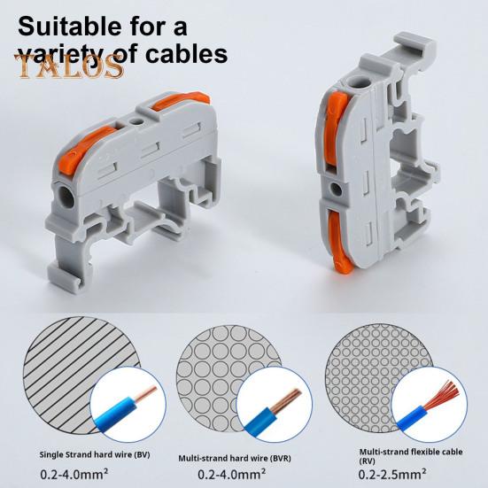 

10Pcs KV121 Push-in Quick Terminal Block Connector Din Rail Універсальний компактний швидкий електричний роз’єм Стабільна робота обладнання Клемний блок помаранчевий