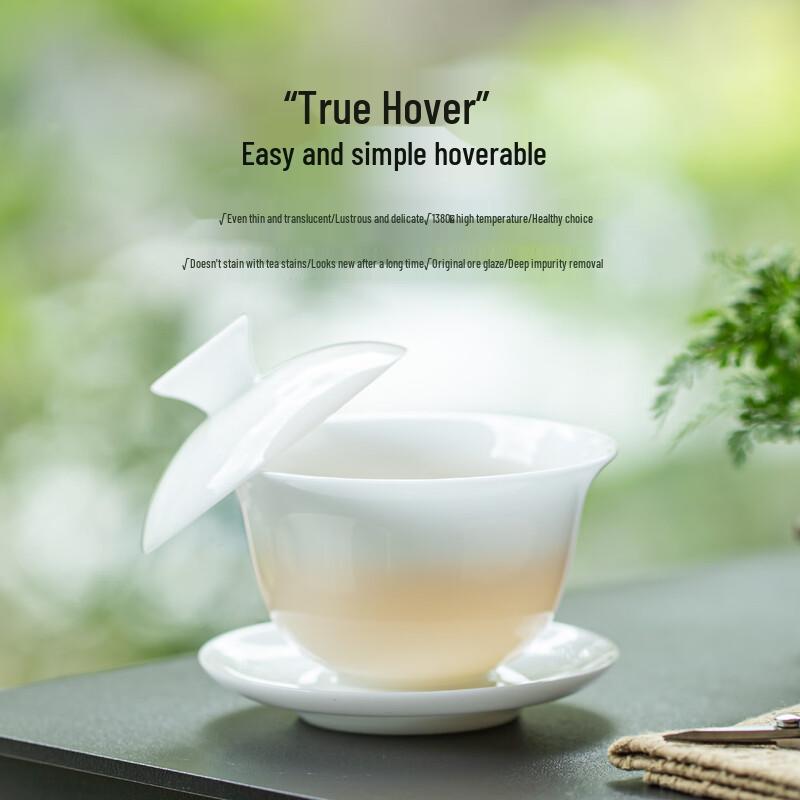 Dehua Ice Jade White Porcelain Gaiwan