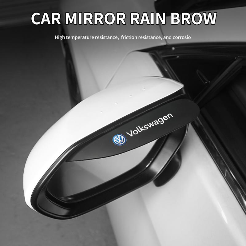 2PCS Car Rearview Mirror Rain Shield Stickers Rain Eyebrow Key For Volkswagen VW Polo Golf 6 7 8 MK7 GFDWQR5 Jetta Passat Tiguan T-ROC