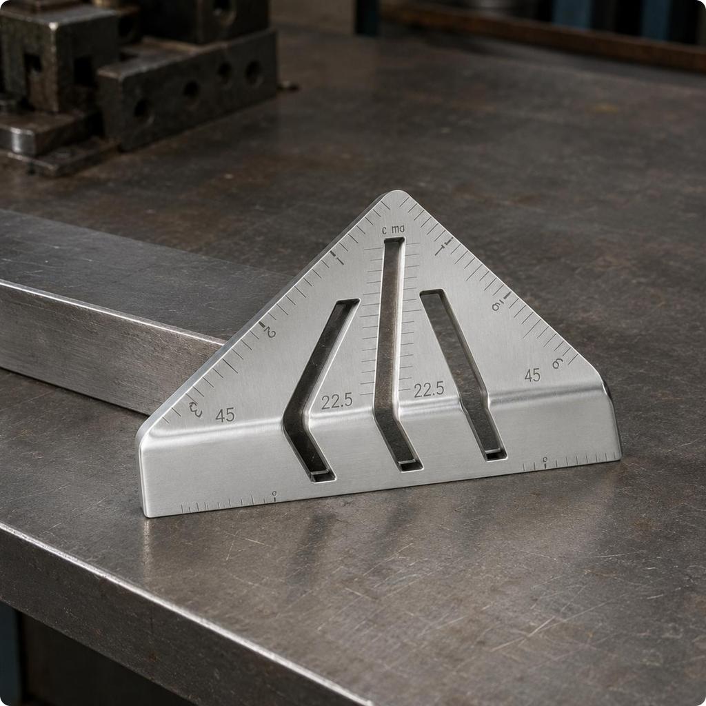 Escuadra de inglete triangular Marcas grabadas Escuadra de inglete Regla triangular Herramienta manual de alta resistencia Escala fácil de leer para metalúrgicos