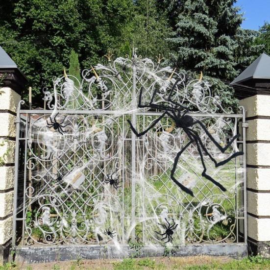 Halloween Obří Falešný Pavouk Velký Chlupatý Pavouk Dekorace Strašidelná Obrovská Huňatá Pavoučí Rekvizita Realistická Hračka Hmyzu pro Halloweenskou Párty Výzdobu Dvoru