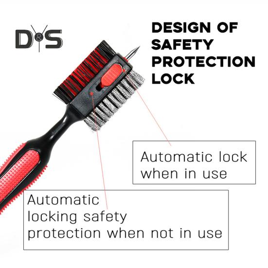 Golfschlägerbürste, Golfschläger-Reinigungswerkzeug mit magnetischem, einziehbarem Karabiner, leichtes Golfzubehör für Herren, Outdoor-Sport