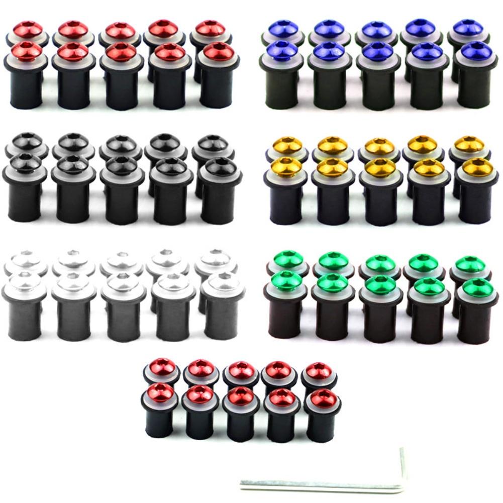 For Honda For Kawasaki Aluminum Fastener Kit Motorcycle Maintenance Black Anodized Aluminum Material Compact Design