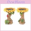 Charming Polyresin Sunflower Bird Bath With Stunningly Detailed Leaf And Ladybug Design
