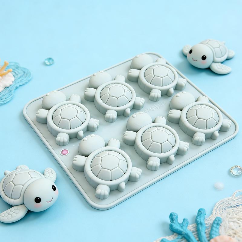 WTEMPO 6-cavity Cute Tortoise Silicone Soap Molds Kit DIY Epoxy Resin Molds Used for Making Plaster Soap Clay Handicrafts