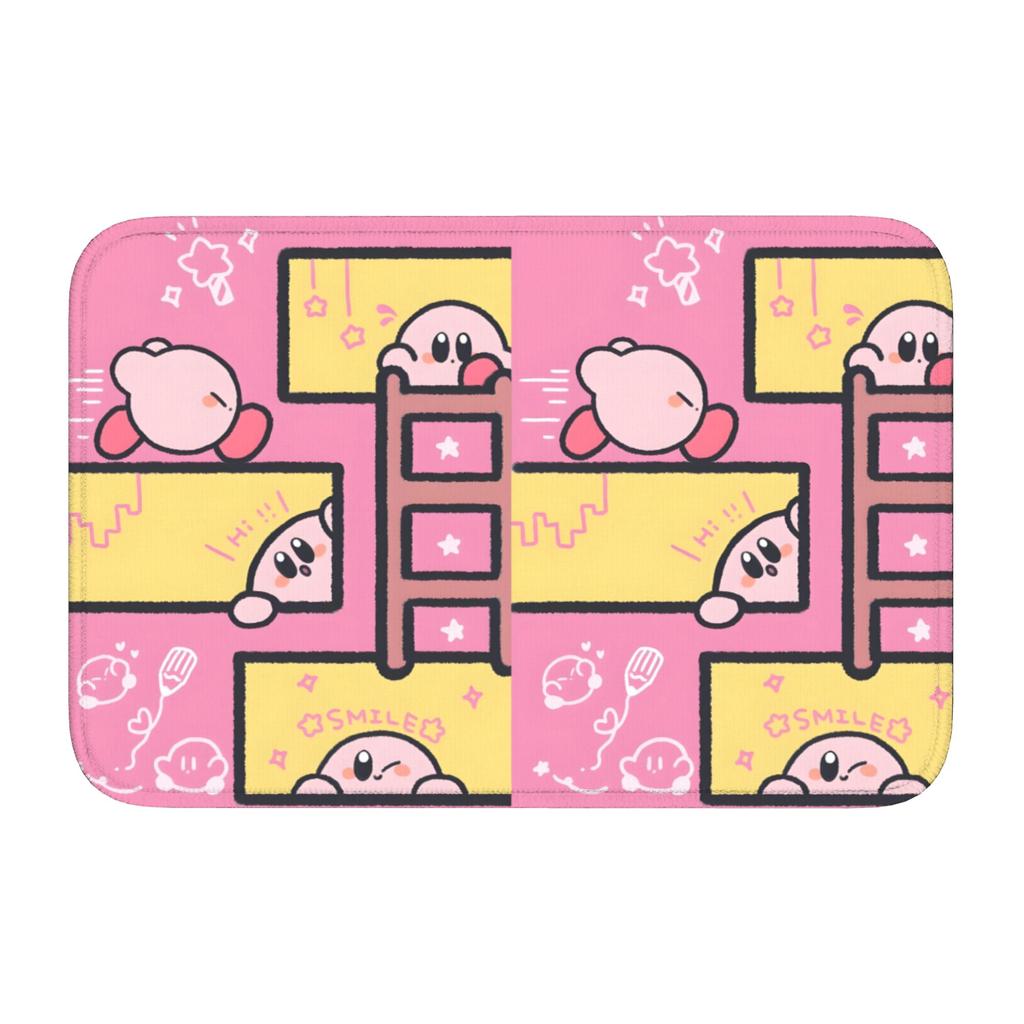 Kirbys Cartoon Game Floor Door Kitchen Bathroom Mat Anti-Slip Indoor  Doormat Garden Living Room Entrance Rug Carpet Footpad