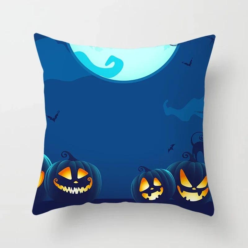 Halloween Theme Pillowcase Car Office Living Room Sofa Halloween Pumpkin Lantern Decoration Pillowcase