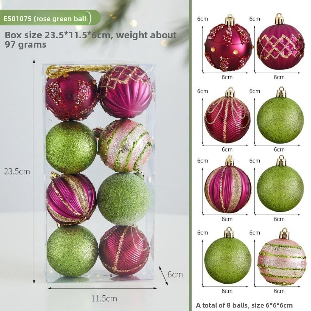 

New Creative Christmas Ball Pendant 6cm Plastic Xmas Tree Charm Reusable Painted Xmas Tree Ornament New Year