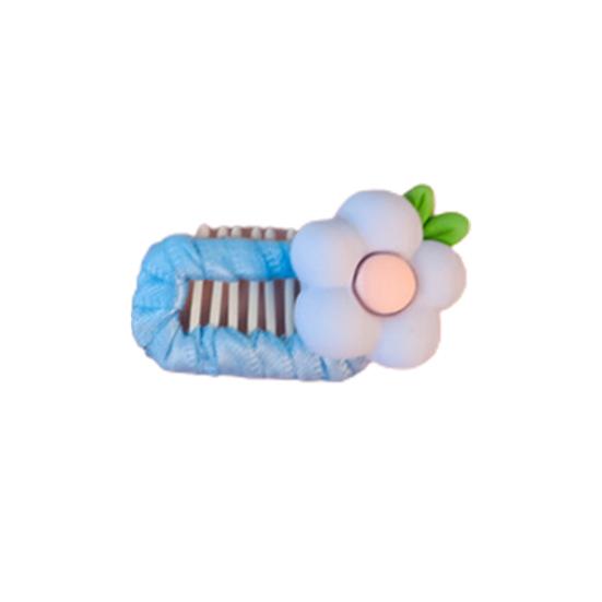 

Зажим для волос для домашних животных, милый 3D цветок, шпилька для собаки, удобный головной убор принцессы с лепестками и кошкой для свадебной вечеринки, аксессуары для ухода за собаками синий