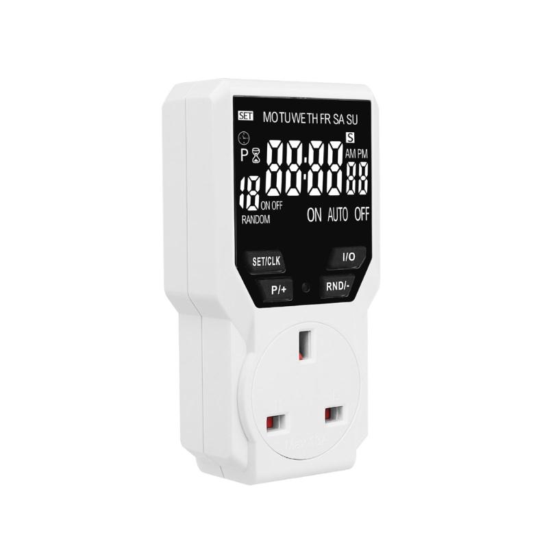 British Standard Large Screen Display Programmable Outlet with Multiple Timing Picks Suitable for Home & Office Use