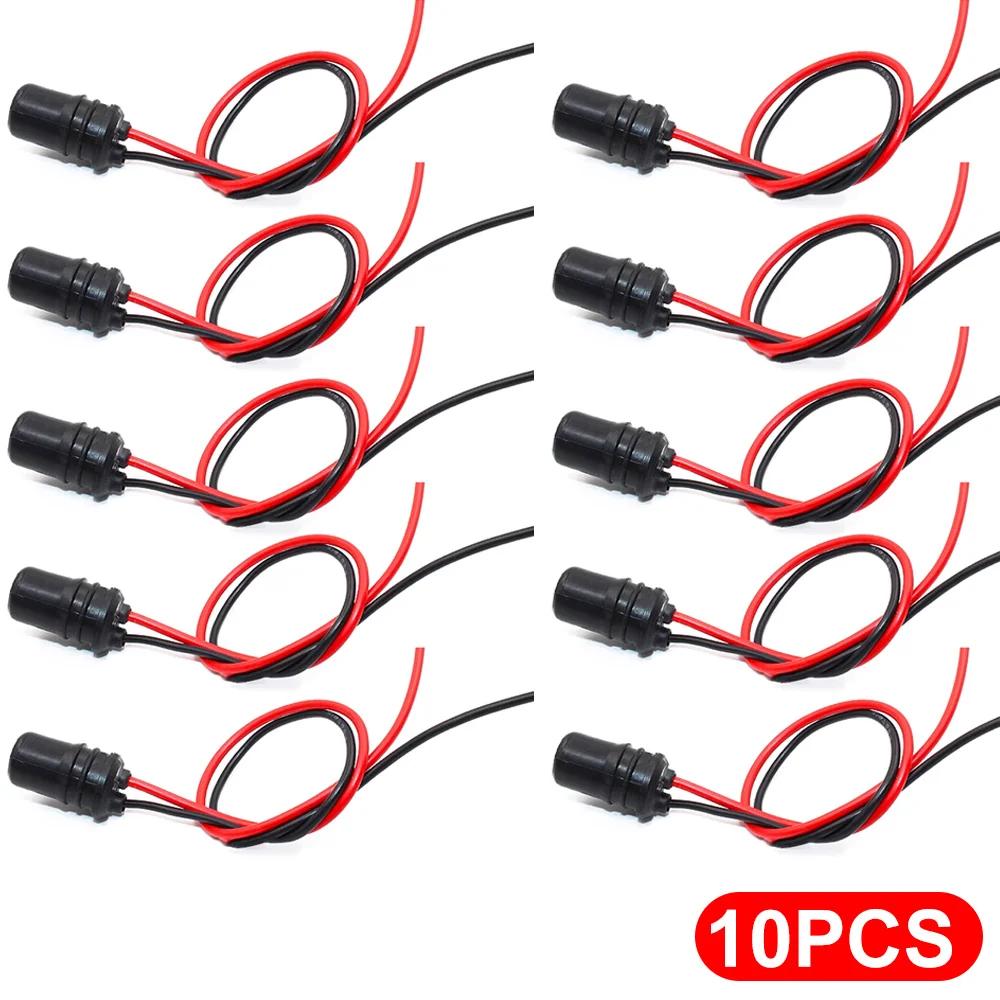 10PCS T10 W5W 147 Socket Marker Instrument Lights Holder Connector Wire Bulb Soft Rubber Harness Replacement DC12V Car Parts