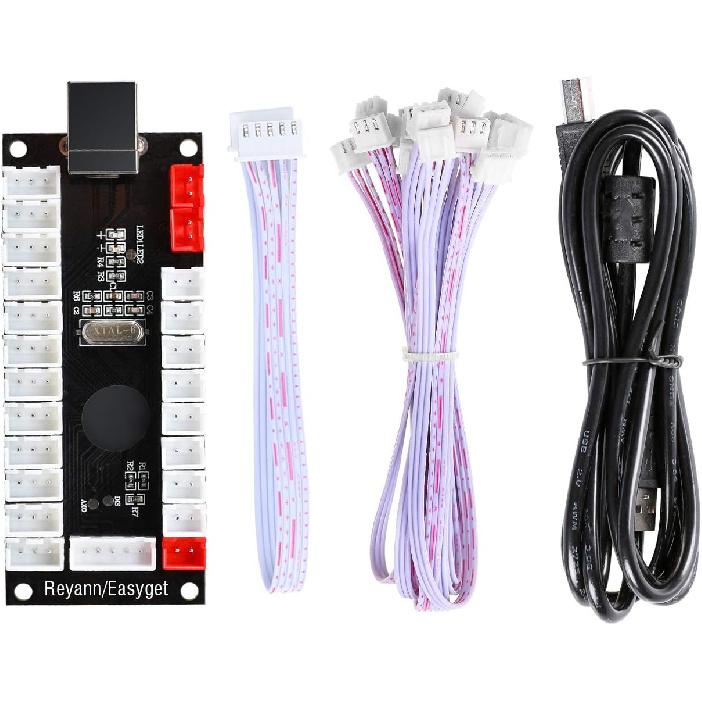 2 Player led arcade buttons and joysticks DIY kit 2x joysticks + 20x led arcade buttons game controller kit for MAME and Raspberry Pi - Red + Blue