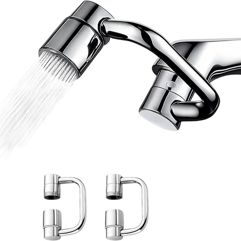 A84E-Rotatable Faucet Aerator Extension 1440° 2 Modes Universal Sink Faucet For Kitchen For Bathroom Sink Faucet Extender серебряный