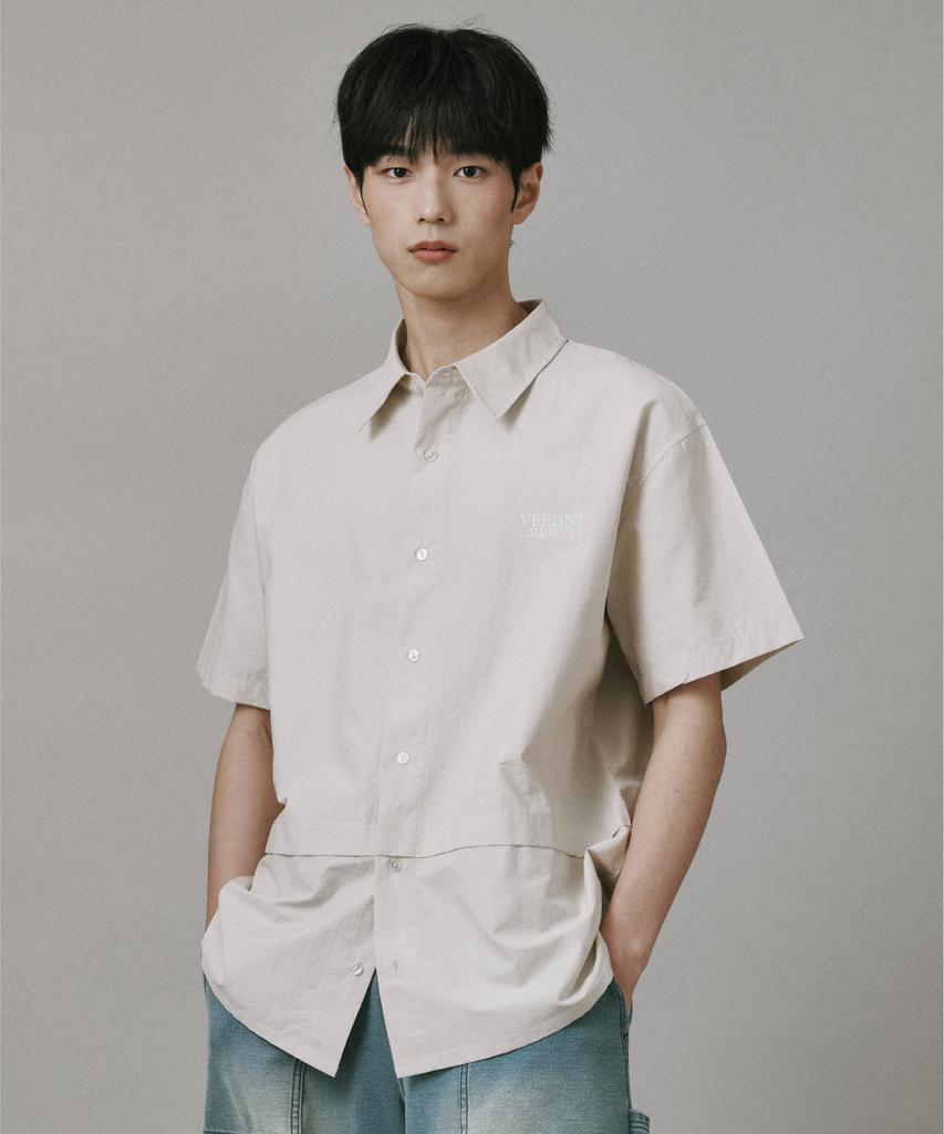 Beodeonteu Oversized Nylon Flap Shirt [Light Beige]