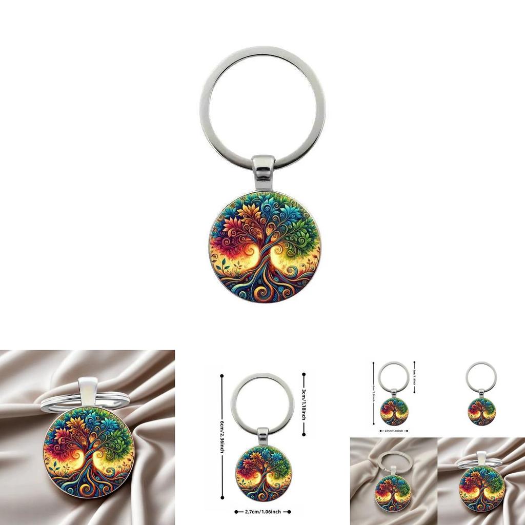 Life Tree Glass Keyring Accessory With Bright Colors For Party Favors And Commemorations