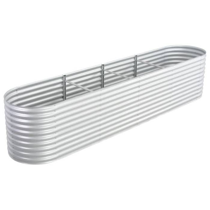 Jardinière - vidaXL - 400x80x81 cm - Acier galvanisé - Argenté - Rectangulaire