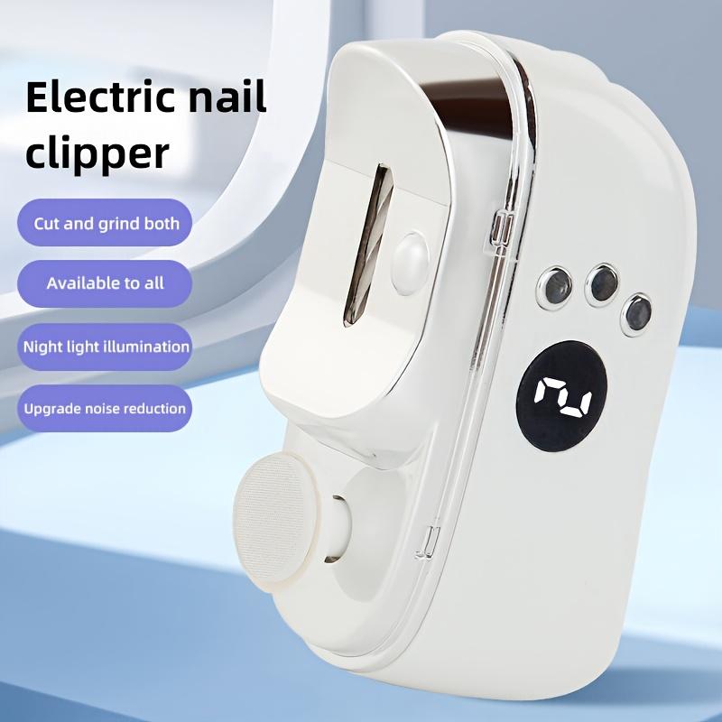Electric Nail Clipper Grinding and Polishing with Light Automatic Nail Trimmer Rechargeable Nail Cutter Manicure for Baby Adult