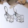 White Zircon Infinite Heart-shaped Drop Earrings for Women Silver Color Wedding Endless Eternal Jewelry Gift