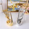 Fruit Fork Set, Zinc Alloy Creative Cute Household Fruit Stick Fruit Insert European Fork Cygnus Tableware