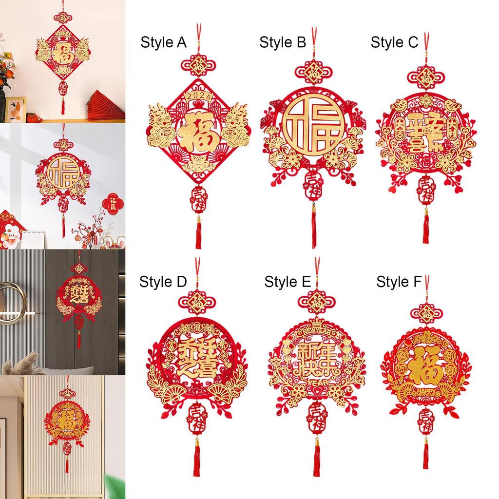 Chinese New Year Decoration Hanging Ornament Gift Red 2025 Dragon Year Oriental Chinese Knot Tassel Decoration for Wall Decor