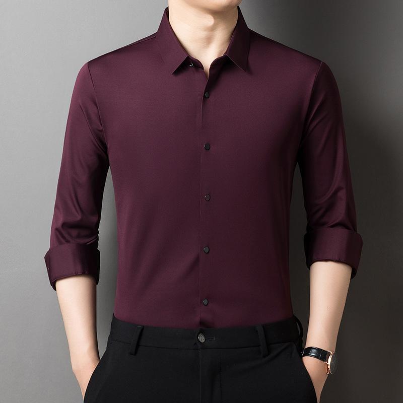 Spring New Men's Shirts Youth Fashion Business Casual Tops Bottoming Shirts Slim Long-sleeved Shirts for Men