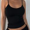 Women Backless Cami Crop Top Summer Solid Color Casual Sleeveless Top Streetwear Y2K Clothes