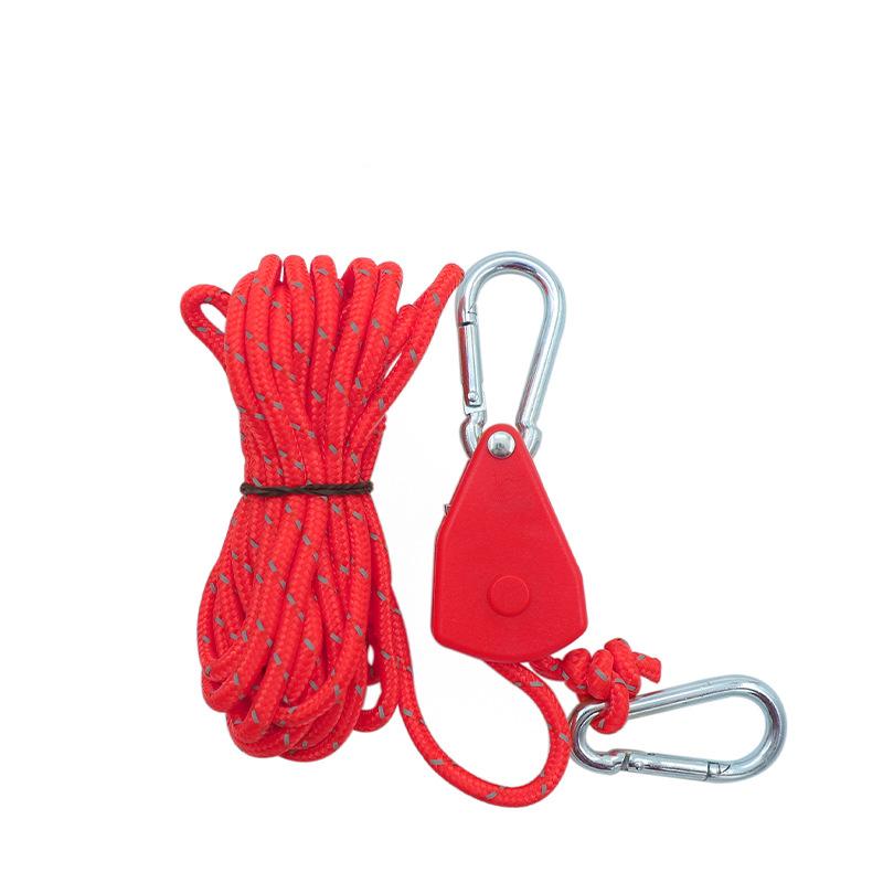 1Pc Camping Tent Rope Fastener Wind Rope Buckle Pulley Ratchet Clothes Hanger Awning Rope Hook Outdoor Pulley Adjuster Tent Fixer
