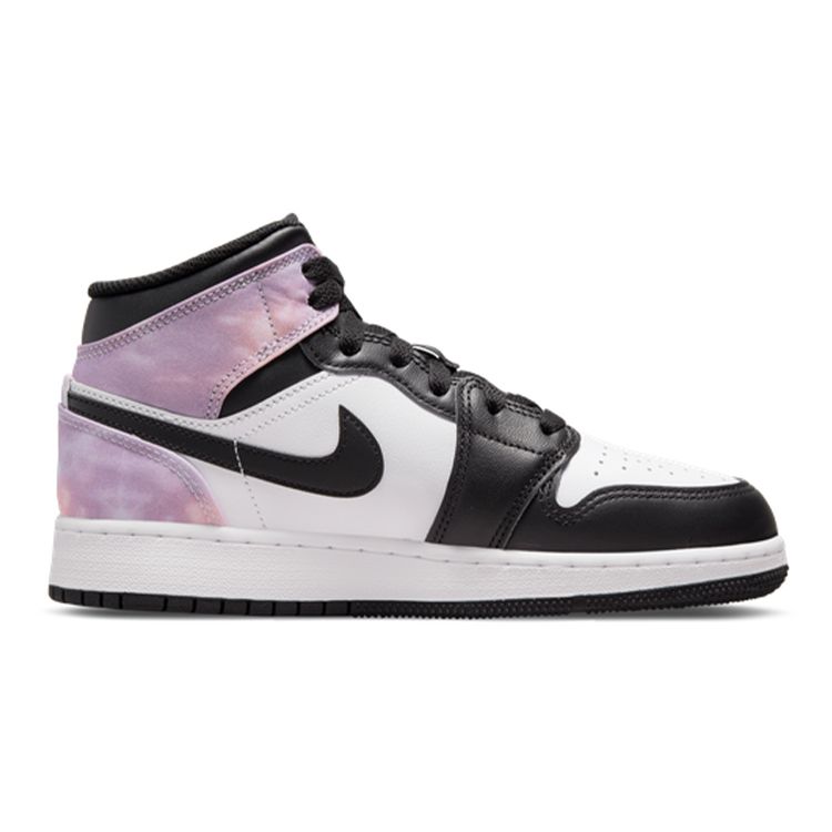 Air Jordan 1 Mid SE GS Zen Master Kids Sneakers White Black Amethyst-Wave DM6216-001