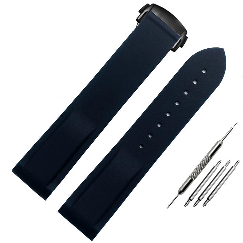 Bracelet de montre en caoutchouc et silicone Classic Arc, 20 mm/22 mm, compatible avec Omega Seamaster GMT Diver 300 Speedmaster Seiko Hamilton