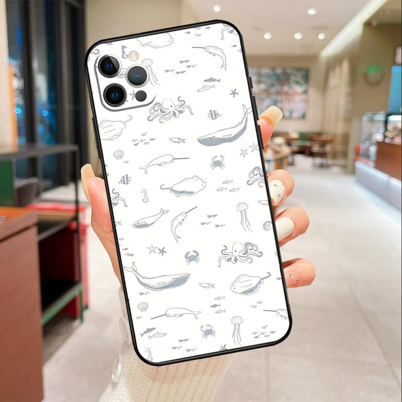 Baby Whale Phone Case For iPhone 17 16 15 14 13 11 12 Pro Max Mini 16 Plus 16e 17 Air Protective Cover