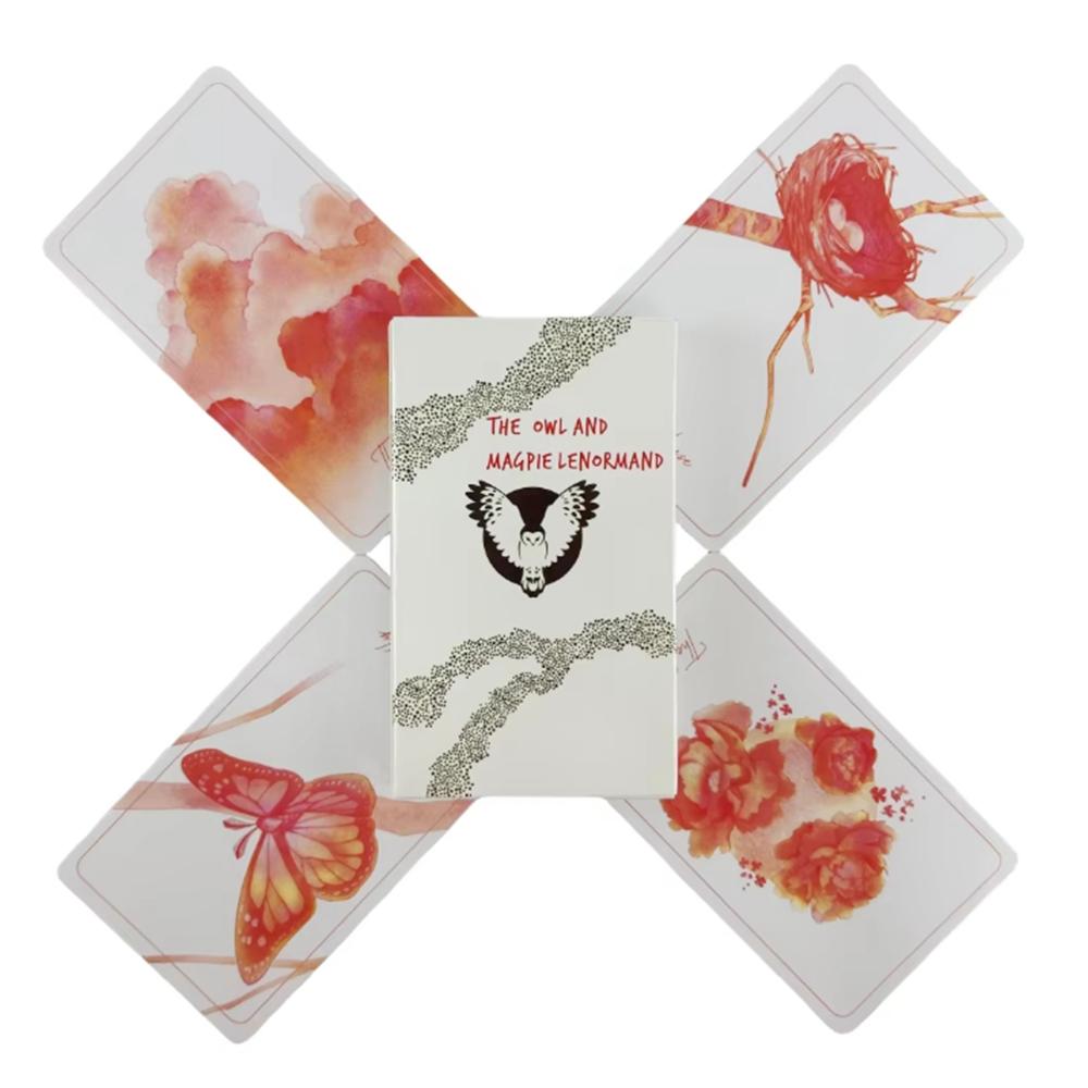 Hot sales The owl and magpie lenormand Oracle Card Fate Divination Prophecy Card Family Party Game Tarot Card Deck