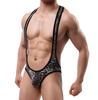 IPENNYE Wild and Sexy Leopard Gift Men's V-neck Suspenders, T-Back Pants, Print, Men's Underwear, G-String, High-Leg, Low-Rise, Erotic, Extreme,
