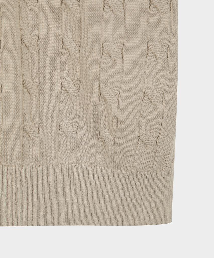 BROOKS BROTHERS Cotton Cable Polo Short Sleeve Sweater (Beige) (Bbwtmog204)