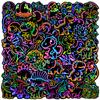 50 100Pcs Q Edition Neon Dinosaur Graffiti Stickers Phone Handbooks Laptop Decorations Waterproof Stickers