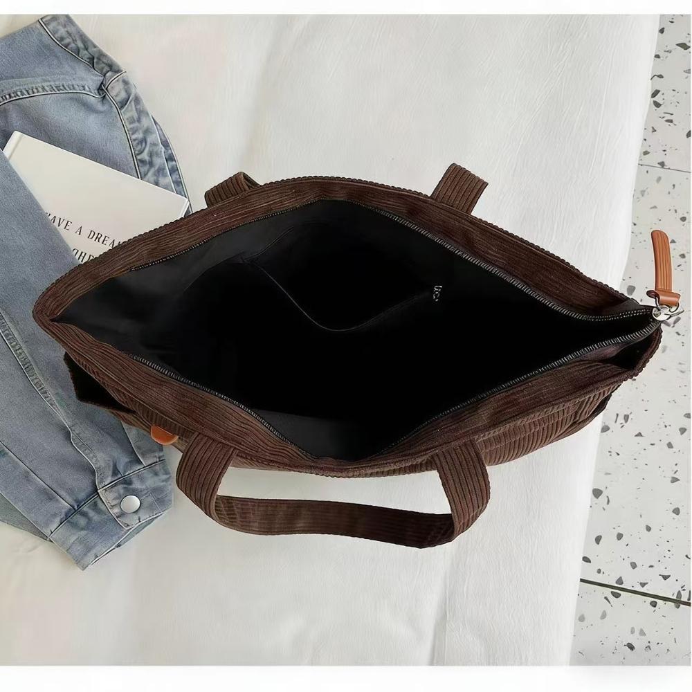 Damen Retro Schultertasche Cord Multi-funktionale Handtasche Große Kapazität Studenten Schulter Pendler Tragetasche Für die Arbeit