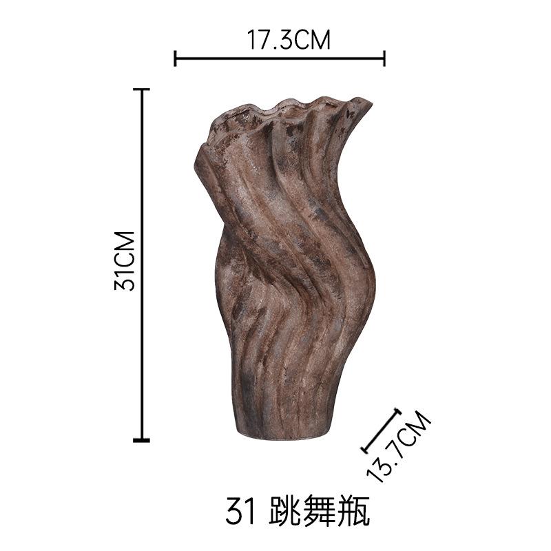 Retro New Chinese Ceramic Vase Decorations Ornaments Porcelain Vase with Flower Arrangement and Hydroponics in Porch TV Cabinet