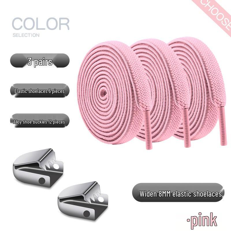 Elastic No-Tie Shoelace Buckle - White Flat for Men, Women, Kids