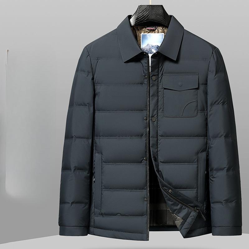 Пуховик мужской деловой воротник-рубашечный пуховик холодостойкий 3XL — фото 4