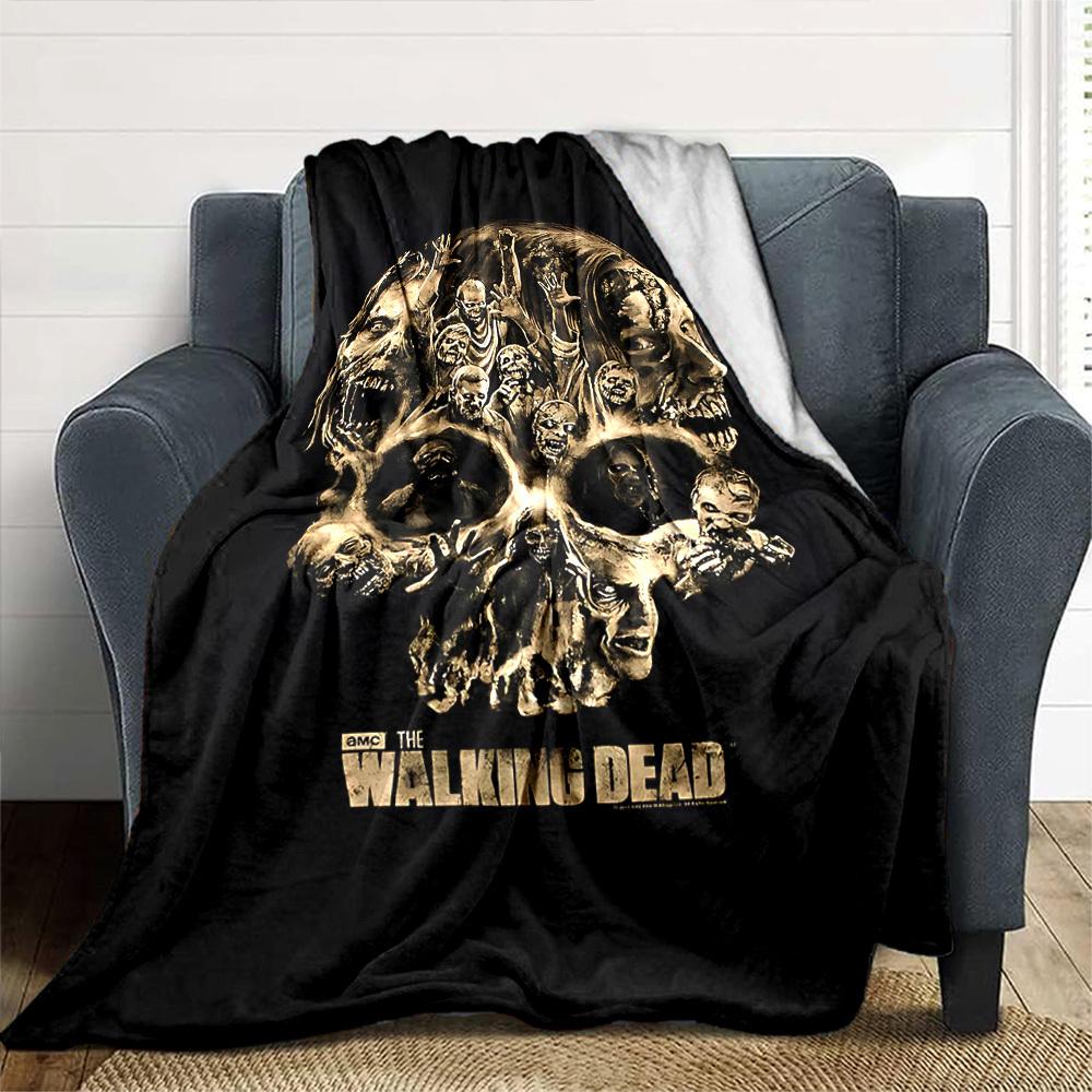 1pc walking dead skull Throw Blanket Soft Flannel, Cozy All Season Polyester Perfect for Home, Office