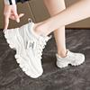 Fashion Fashion Lace Up Chunky Sneakers for Women Comfort Breathable Platform Sports Shoes Woman Pu Leather Thick Bottom Running Shoes