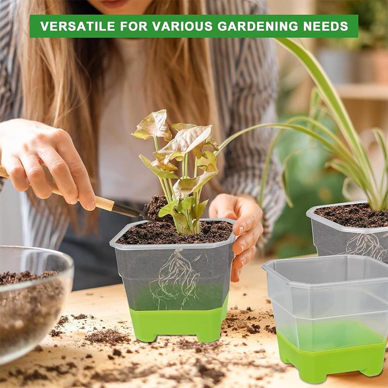 10 Buc 3 Inch Ghivece pentru Răsaduri, Ghivece de Plastic Durabile, Armate, Transparente, pentru Pepinieră, cu Bază de Silicon pentru Transplant Ușor