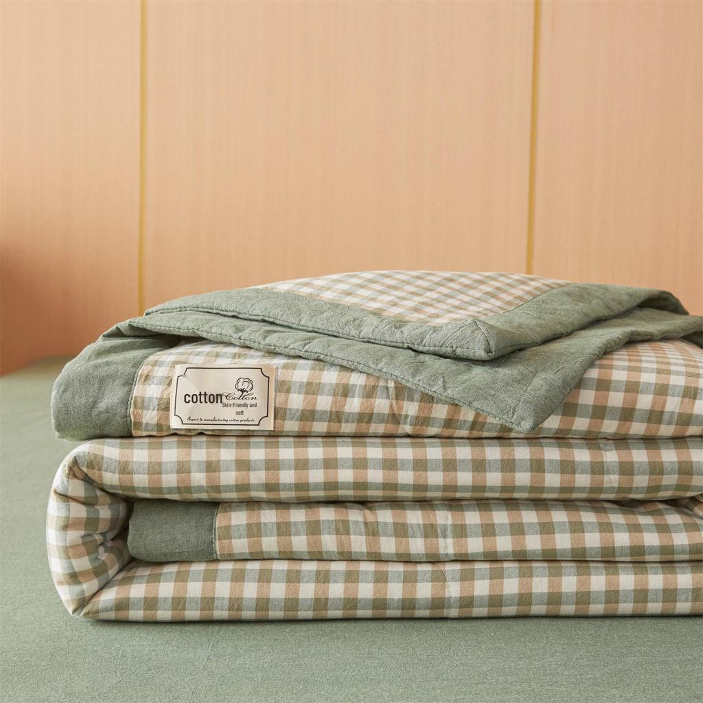Muji-style Pure Cotton Summer Quilt – All-Cotton, Machine Washable Air Conditioning Quilt for Dorms